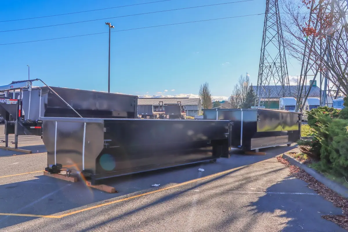 Roll-off dumpster ready for waste disposal at job site for 12 Yard Dumpster Rental in Hollywood